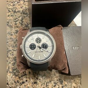 Michael Kors Black and Silver Chronograph Watch